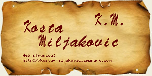 Kosta Miljaković vizit kartica